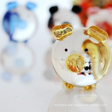 miniature blown flying pig christmas glass ornament